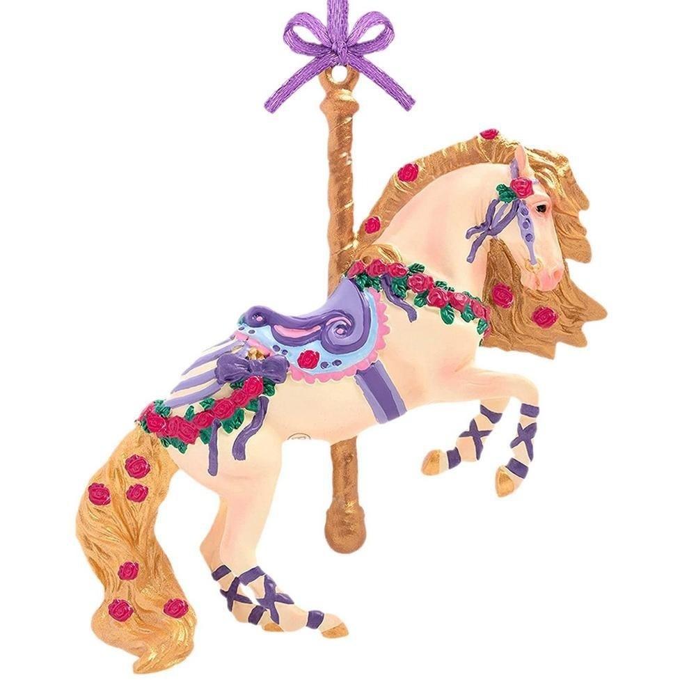 Santa Horse Christmas Hanging Pendant Acrylic 2D Flat Car Horse Pendant New Year Gift Bag Charms Christmas Tree Ornament