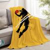 Basketball Player Silhouette Flannel Throw Blanket – Sporty Gift for Home Office Sofa Car Nap 150x230cm 59x91in
