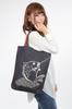 Kurashiki denim tote retro style Japanese vertical made in Japan and Moon bag, pattern, size, (Waves Rabbit)