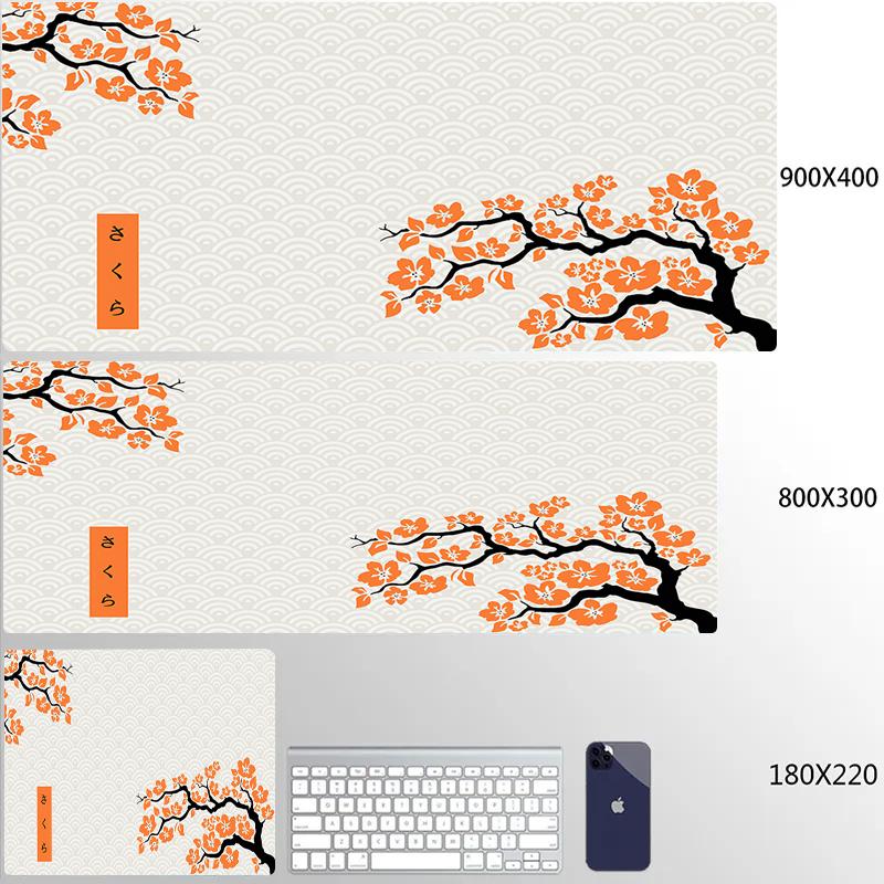 Gelbe Große Mausmatte Sakura Mauspads Große Gamer Schreibtischmatte 40x90cm Gummi Tastaturmatten Große Schreibtischmatte Beste Mauspads Mit Verriegeltem Rand