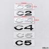Plata Negra para Citroën C1 C2 C4 C5 Elysee ABS Cromo Logo Emblema Letras Insignia Estilo Exterior del Coche Pegatina Trasera del Maletero del Automóvil