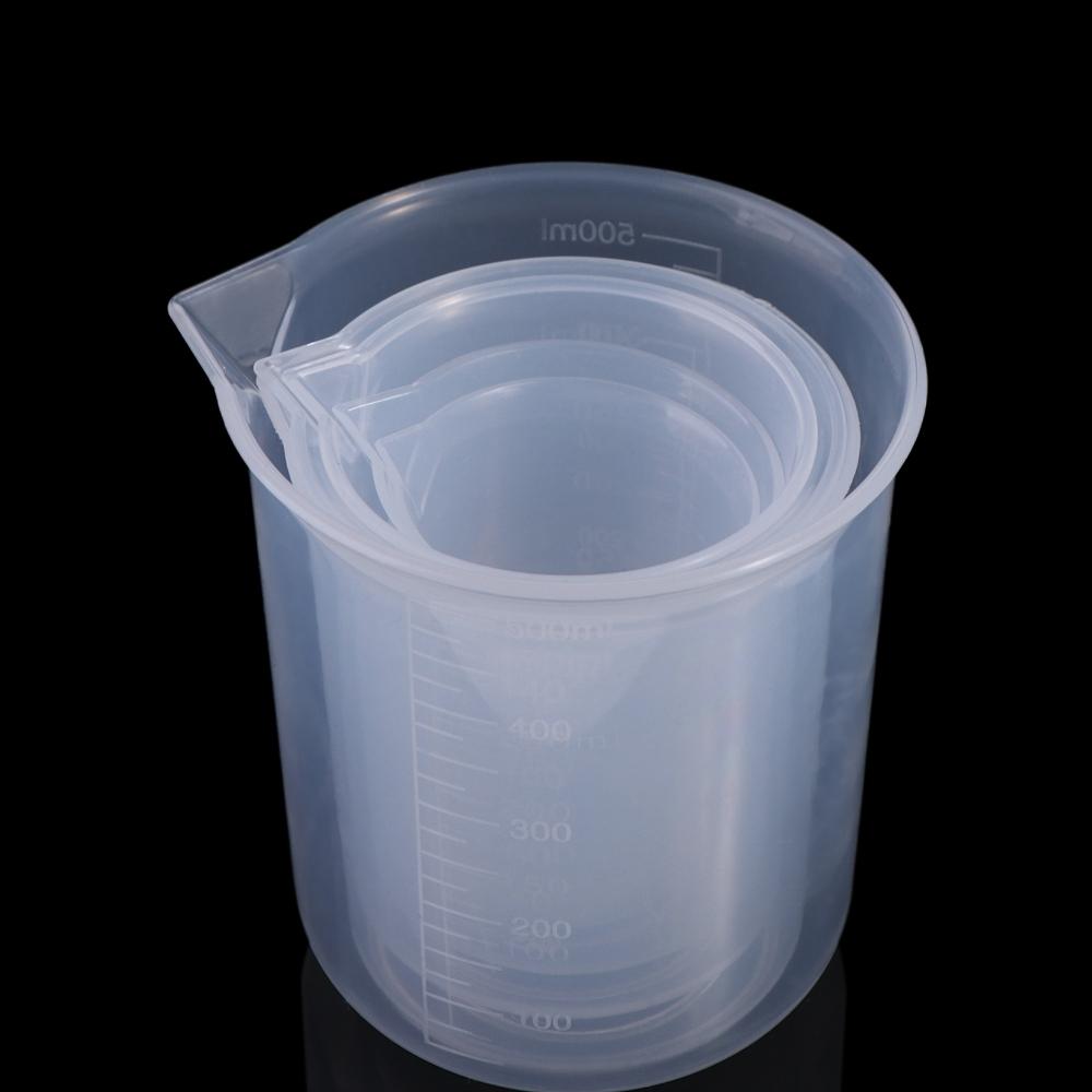 Transparent Stackable Plastic with Scale Beaker Mixing Cups Graduated Cylinder Measuring Cup
