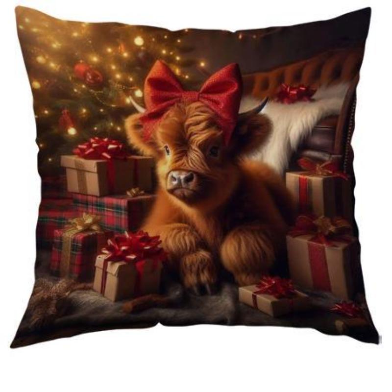 

Рождественская наволочка Домашняя наволочка для диванной подушки Новое праздничное украшение Атмосферная подушка для спальни 45*45cm