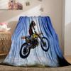Motorcycle Flannel Blanket Portable Blanket Sofa Bedroom Decorative Blanket for Men Gift Blanket