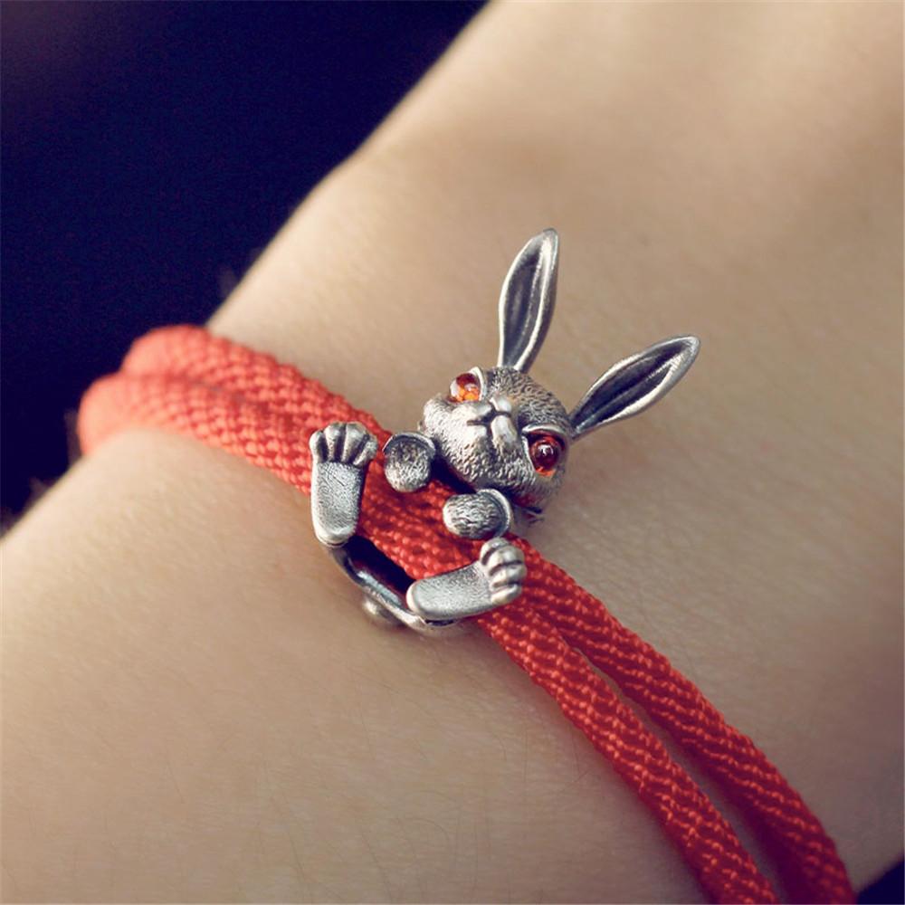 Mistletoe 925 Sterling Silver Adjustable Lovely Rabbit Bracelet