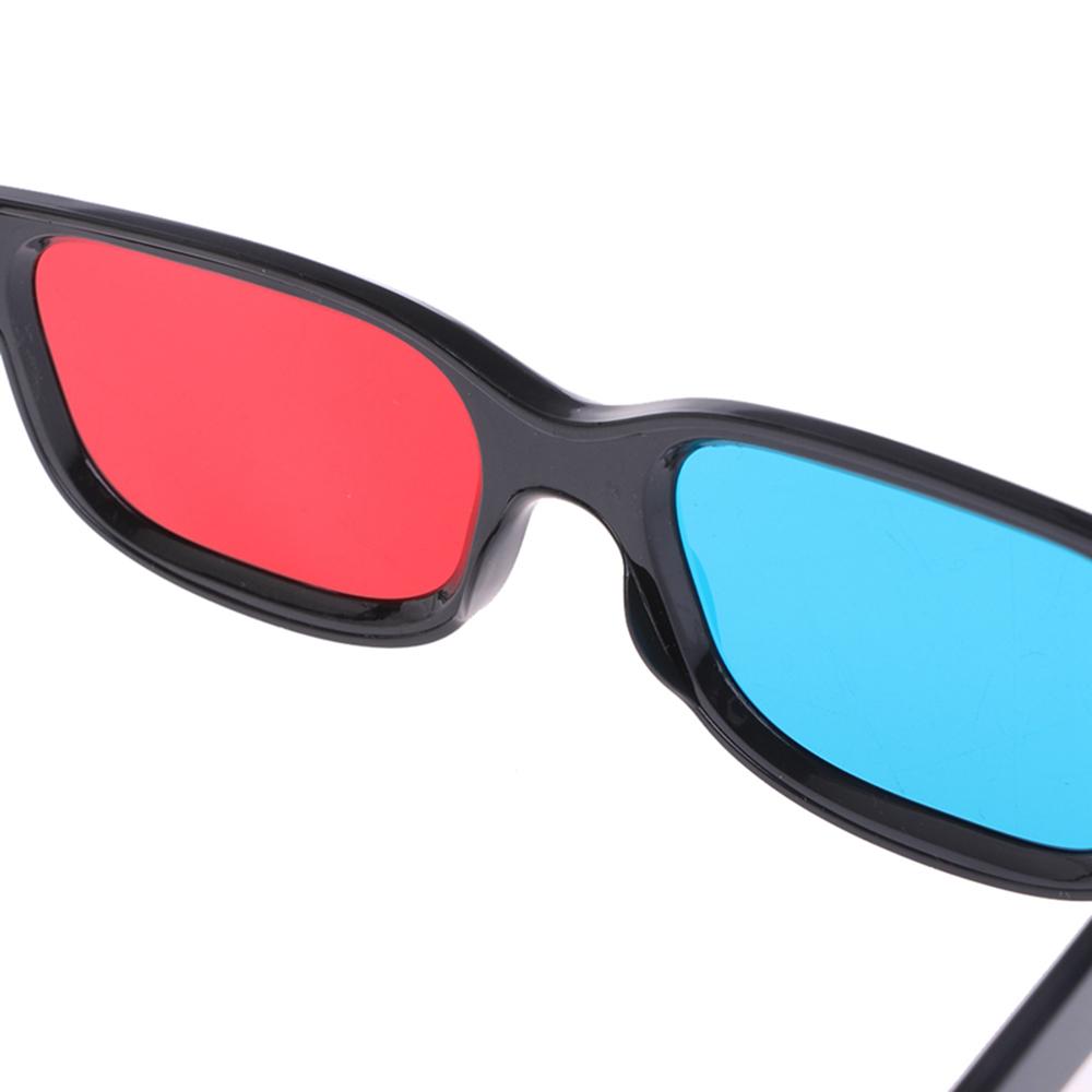 Universelle 3D-Brille Schwarzer Rahmen Rot Blau Brille Cyan Anaglyph 0,2 mm ABS Brille für Film Spiel DVD