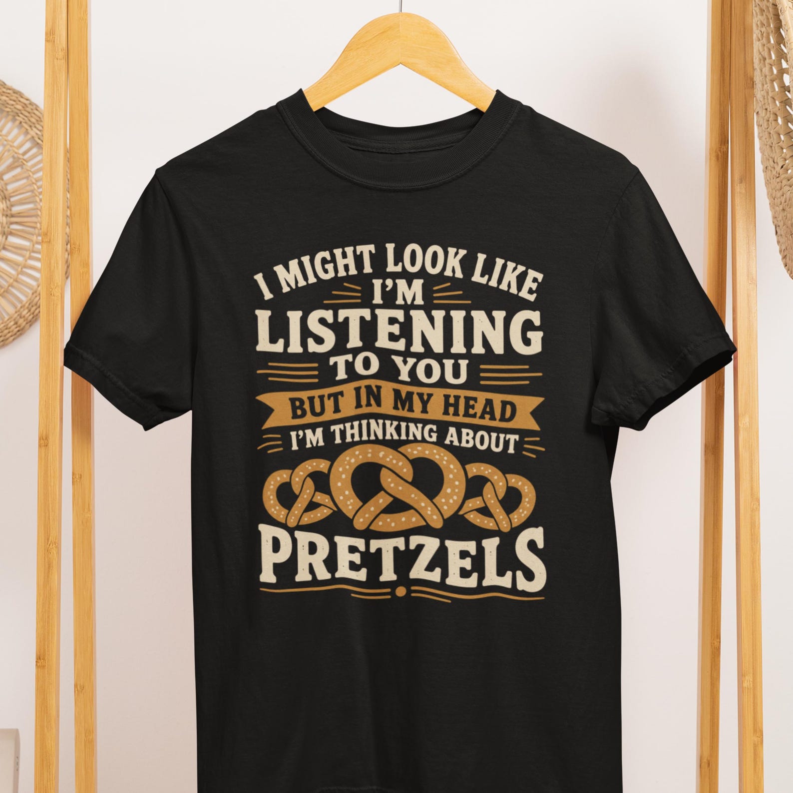 Funny Pretzel Shirt, Comfort Colors 1717 T-Shirt, Snack Lover Graphic Tee M