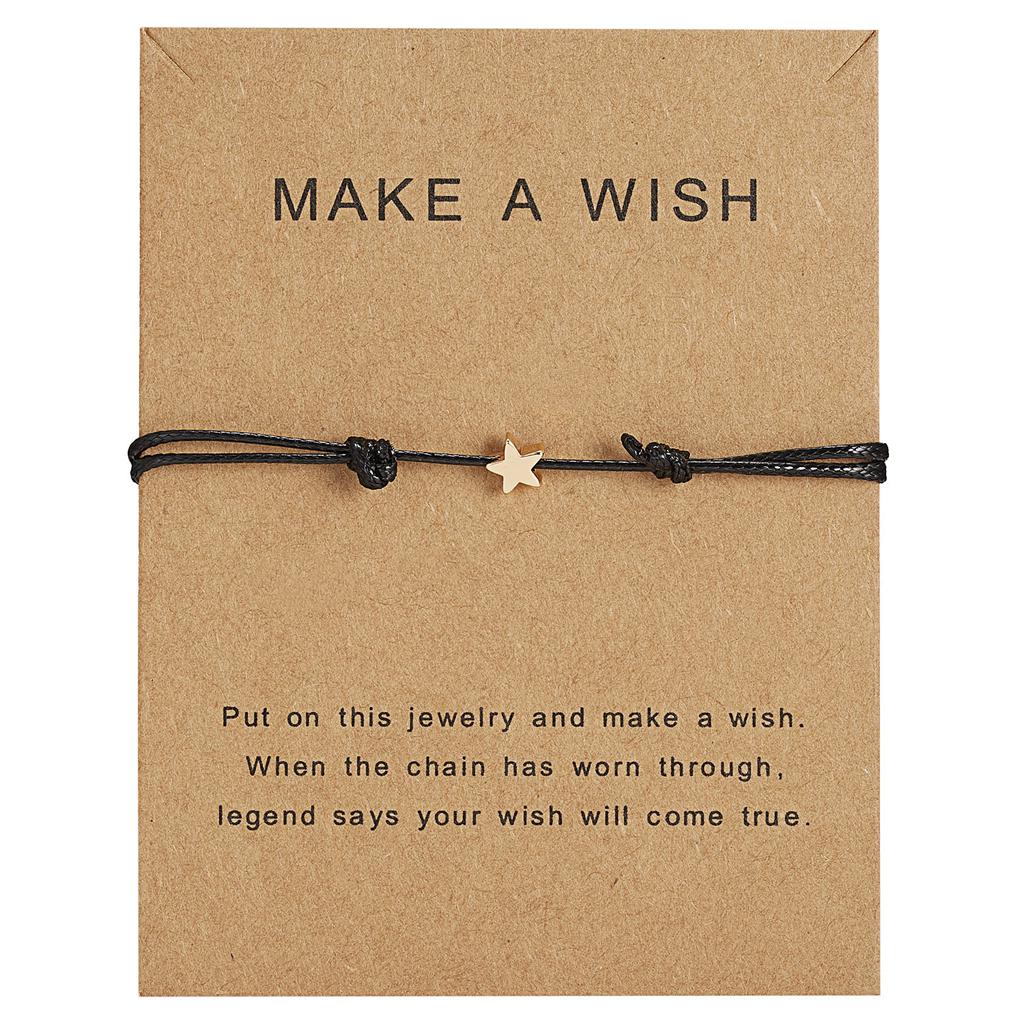 Exquisite Adjustable Wax Rope Bracelet for Wish Card Star Charm Bracelets Decor