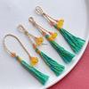 Osmanthus Tassel Pendant Crystal and Beeswax Buddhist Beads Bracelet Accessory