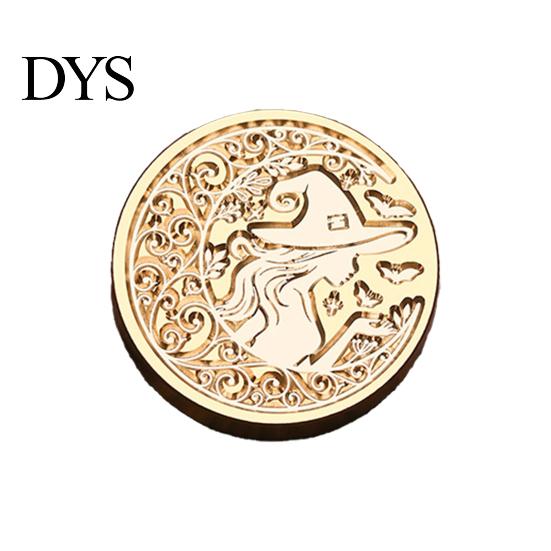 Pumpkin Wax Seal Halloween Themed Brass Stamp Head, Ghost Witch Bat Engraved Hand Account Decoration Sealing Replacement Head for Envelope Journal