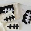 Womens Casual Crew Socks, Chinese Style Cheongsam Buckle Design Ladies Socks Solid Color Cotton Calf Socks