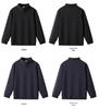 Women's Loose Fit Half-Zip Stand Collar Hoodie - Long Sleeve Solid Color Outerwear for Spring and Autumn