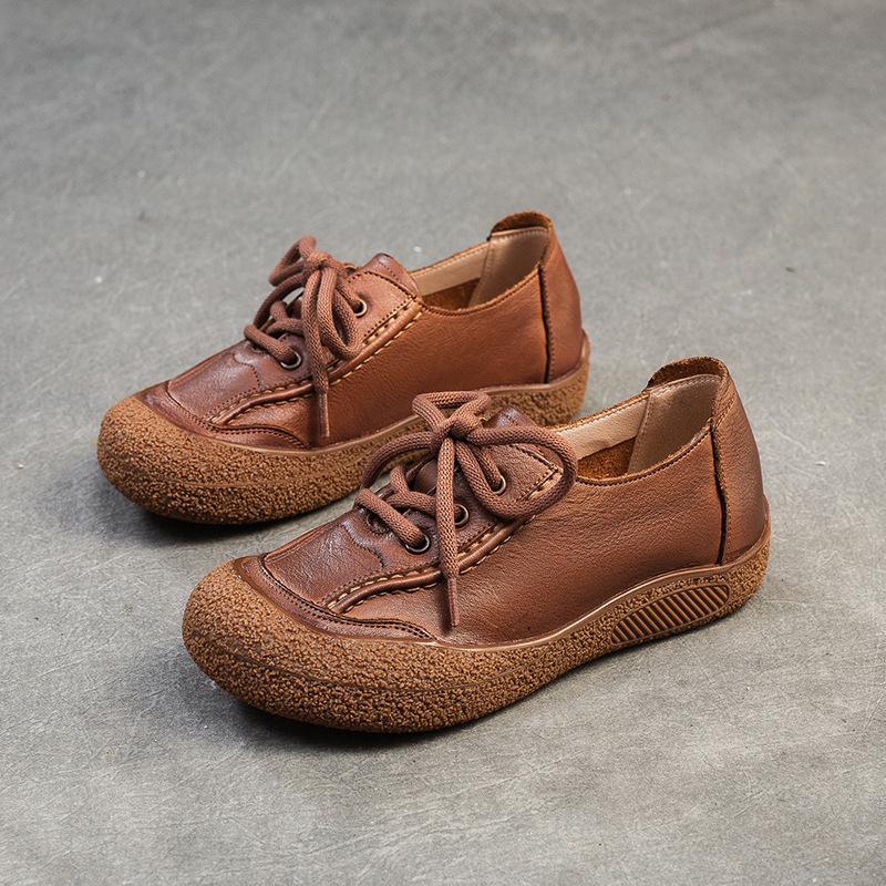 

Универсальные женские туфли Johnature Round Toe Retro с мягкой подошвой, удобные туфли из натуральной кожи для поездок на работу на плоской подошве 40