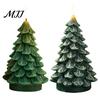 Winter Seasonal Decor Christmas Tree Candles, Flameless LED Flickering Wax Candles with Remote Control, Led Flame Battery Operated Realistic Pine for