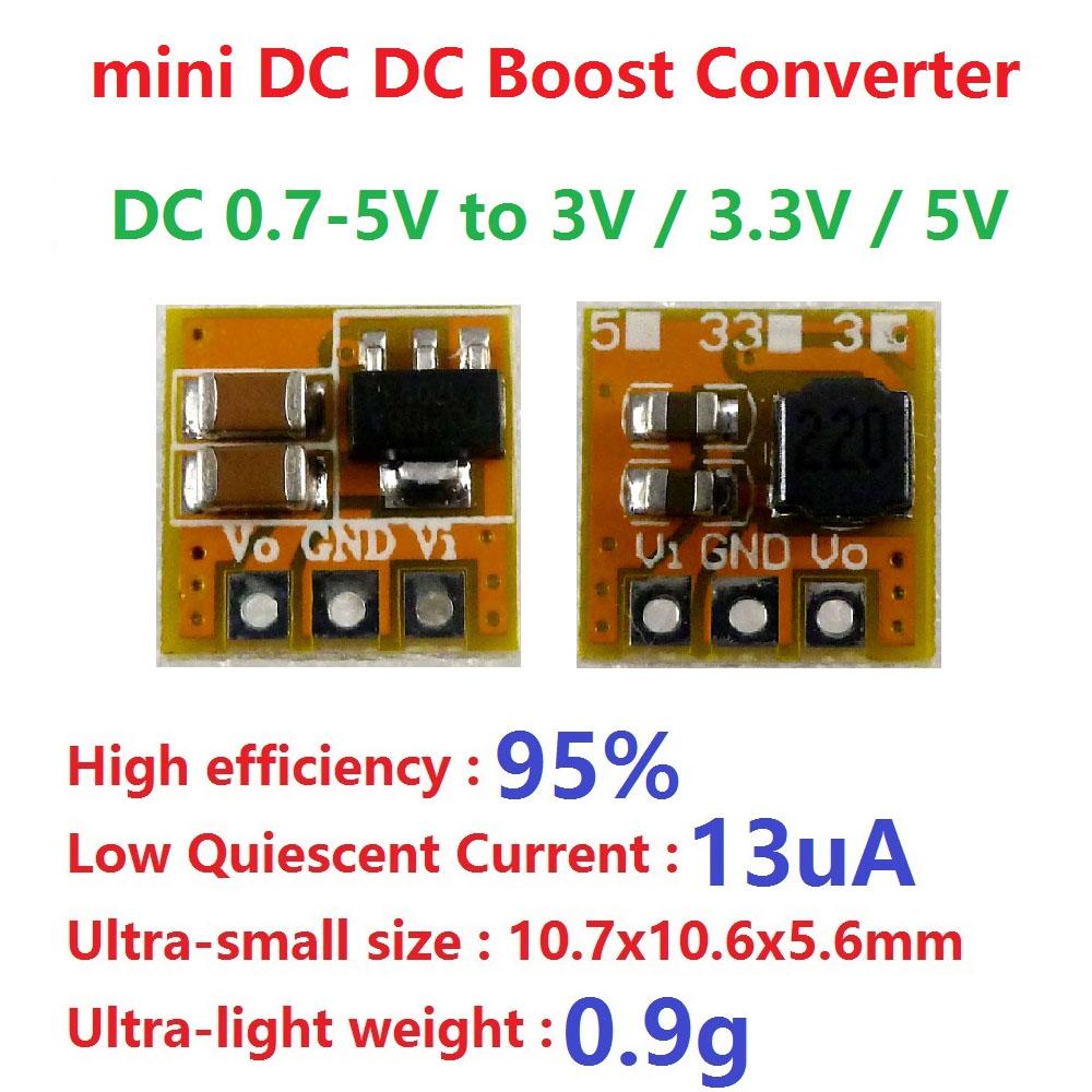1.7-1V to 1V/1.1V/1V Boost Converter Module 91% Efficiency for AA/AAA Battery Motor Breadboard Power Supply With/Without Pin