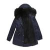 Warm Fluffy Winter Jacket Medium Long Hooded Collar Parker Coat Cotton Zipper Coat