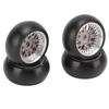 4pcs RC Drift Tire Aluminum Alloy Stable Flexible Drift Car Tyre for Wltoys 1 28 RC Car Titanium Color