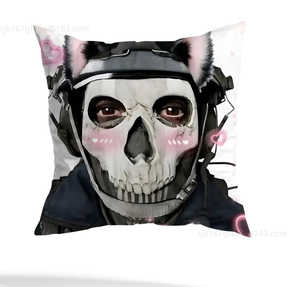 Game Call of Duty Pillow Case Anti-dustmite Pillowcase Invisible zipper silky short plush Sofa cushion cover