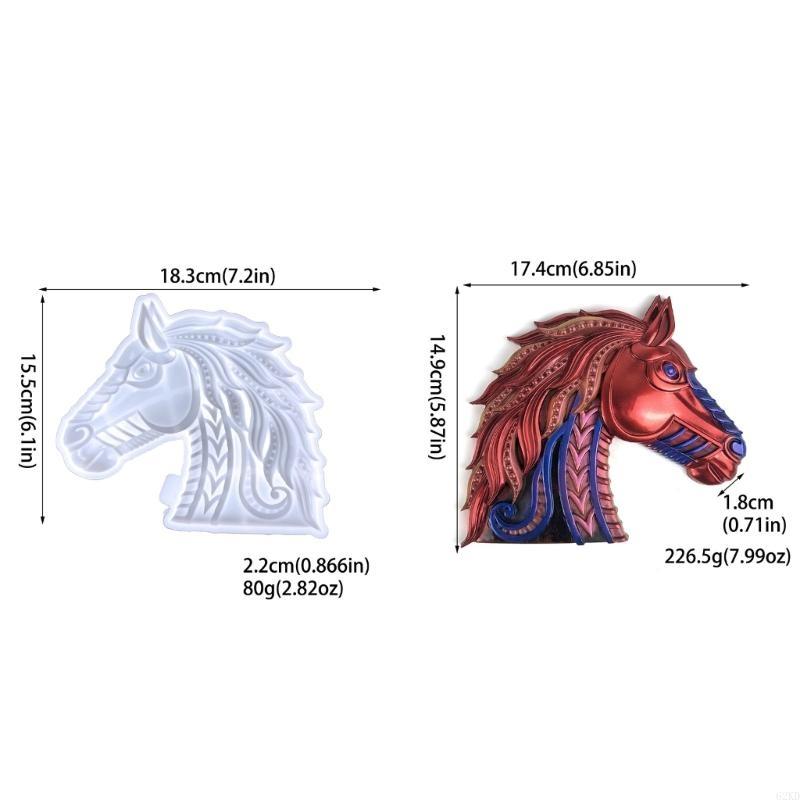 62KD Durable Silicone Mold for Creating Horse Themed Wall Decor Great for Handmade Crafts and Artistic Crafts Wall Decoration
