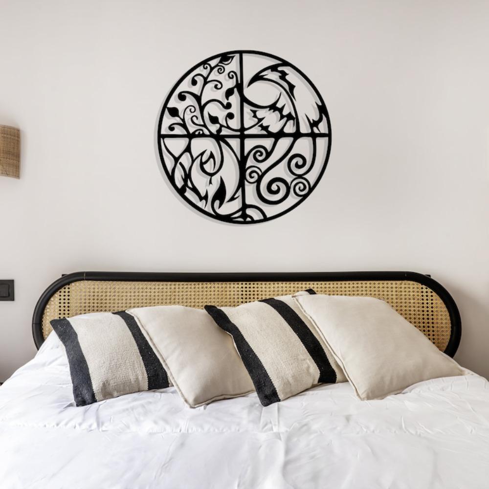Avatar Inspired Metal Wall Art Four Elements Air Fire Water Earth Yoga Decor Home Gift