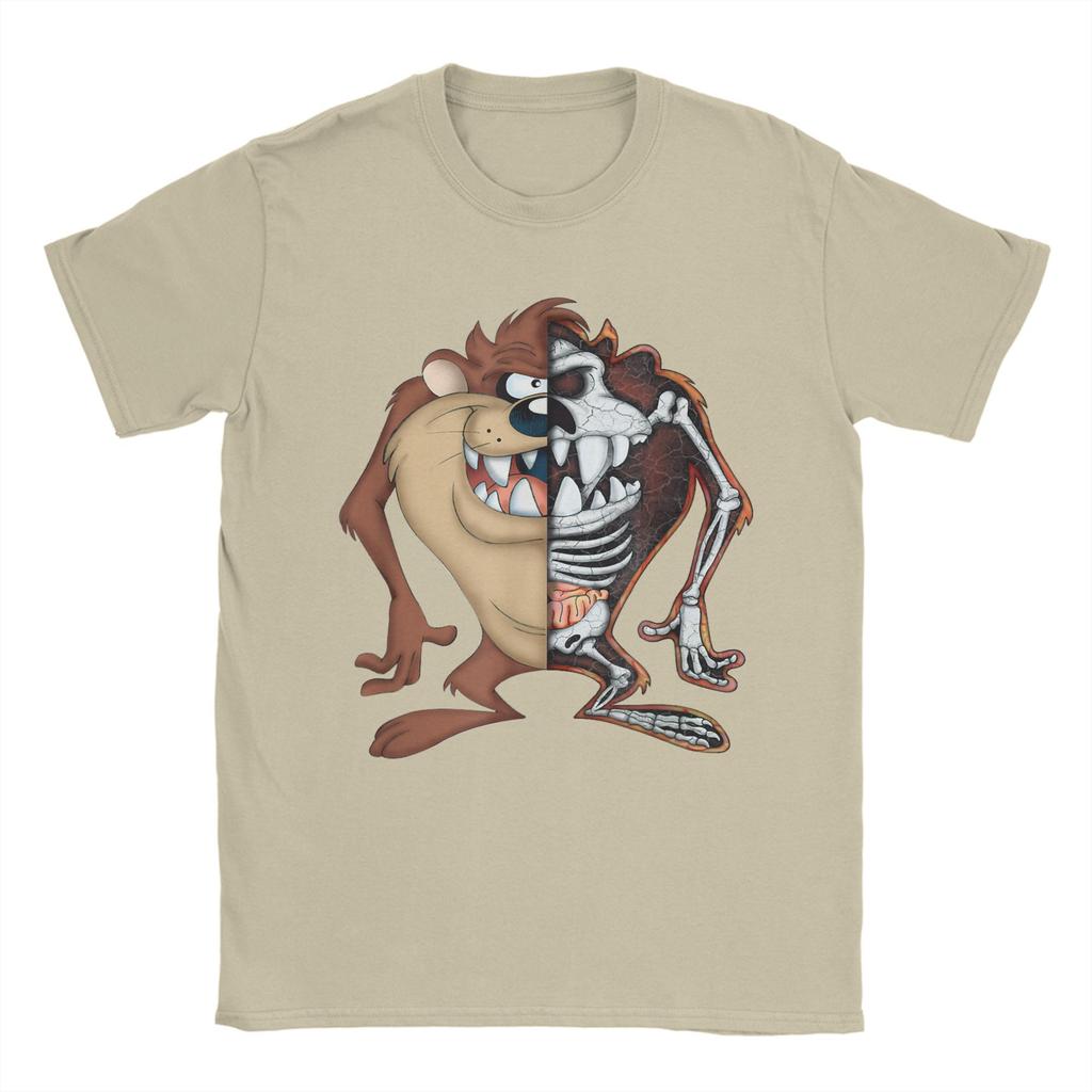 Pánské tričko Tazed s poloviční kostrou Bavlněné oblečení Vtipné tričko s krátkým rukávem a kulatým výstřihem Tričko plus size