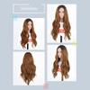 MISS WIG Ombre Brown  Red Black Orange Color Long Water Wave Hairstyle Wigs For Women Synthetic Hair High Temperature Fiber Average Size