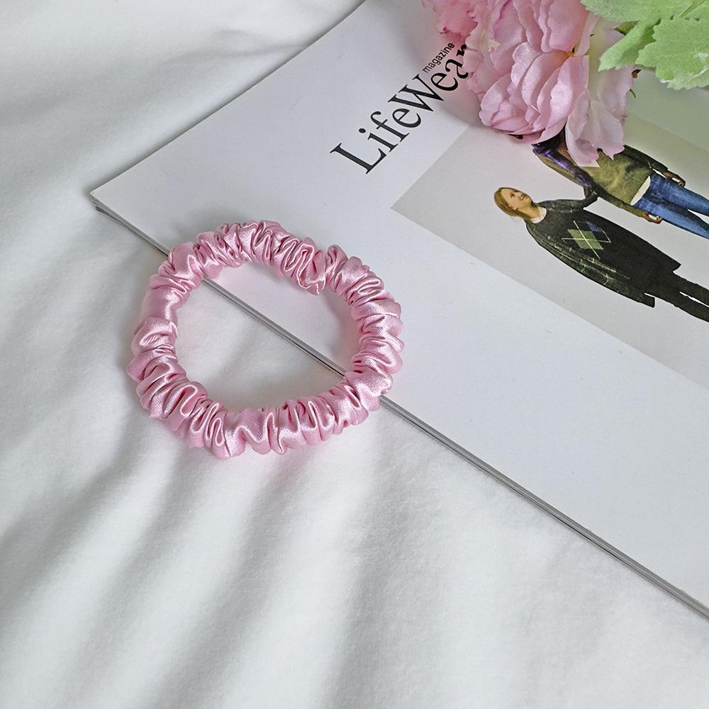 1cm Satin Scrunchies Hair Ties, Soft No-Damage Elastic Hair Bands for Women Kids