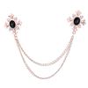 Elegant Tassel Rhinestone Cross Collar Pin For Shirts Fashionable Enthusiasts Suit Shirt Collar Brooch Trendy Jewelry
