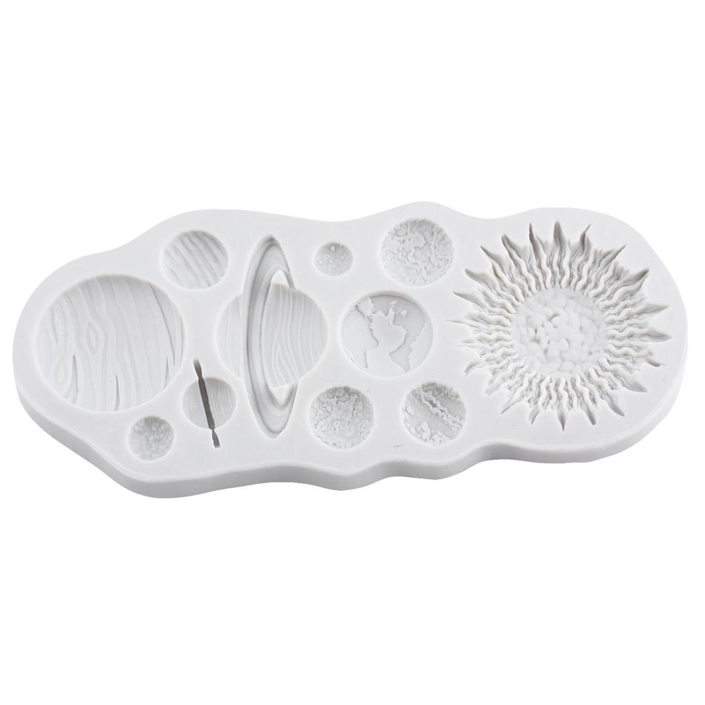 Planets Silicone Mold Earth Venus Saturn Mars Jupiter Fondant Molds Cake Decorating Tools Cupcake Topper Candy Resin Clay Chocolate Gumpaste Mold