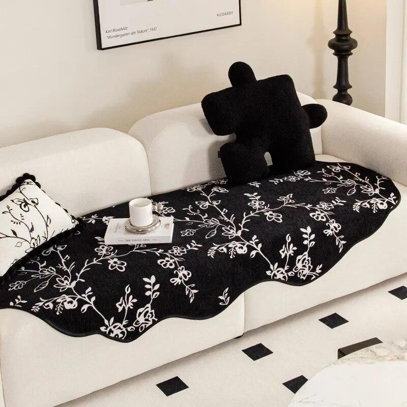 

Düzensiz özel şekilli kanepe kılıfı yumusak şönil düz renk kanepe kılıfı oturma odası sadelik evrensel kaymaz kanepe havlu 90x90cm 1pcs