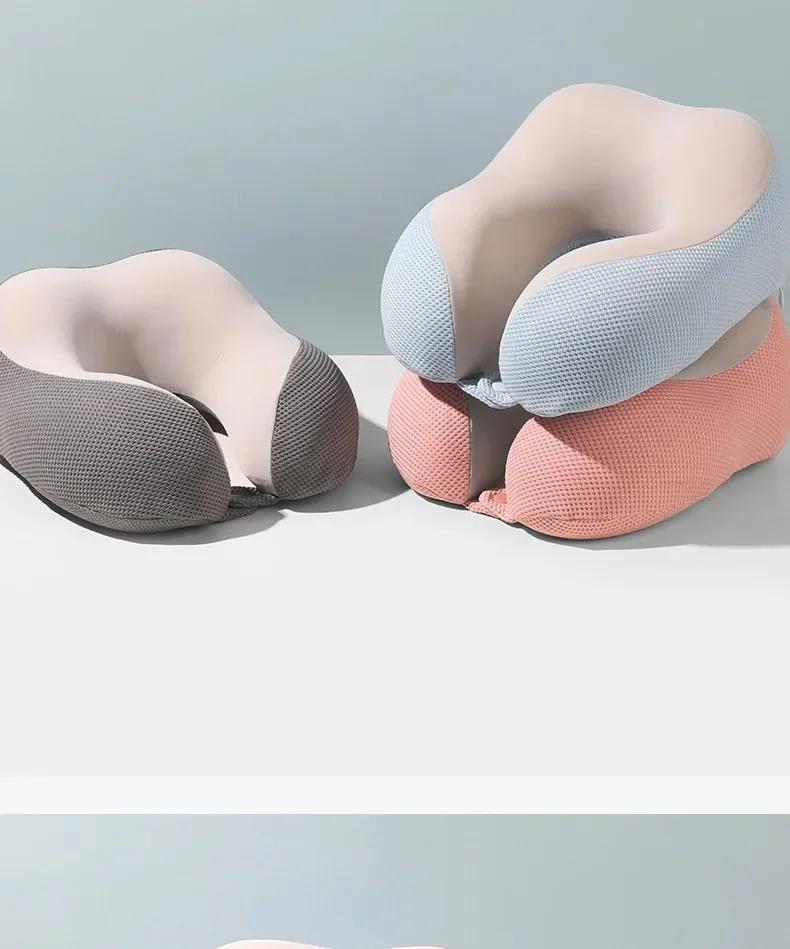 Cooling Memory Foam U-Neck Pillow - Travel/Office/Plane Nap Pillow with Magnetic Cover