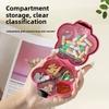 Kreative Blumen Pillendose Tragbare Aufbewahrungsbox Anhänger Wasserdicht mit Trennwänden Schmucketui Kunststoff Dopamin Organizer Box