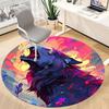 1PC Wolf Fantasy Office Round Area Rug, Mat Suitable For Office, Under Office Chairs Bedroom Living Room Home Decor, Room Deco