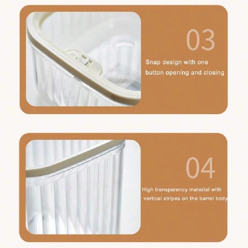 Press Type Mini Desktop Trash Can Transparent High Beauty Desktop Paper Basket Household Student Dormitory Storage Bucket
