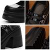 Fujin 10cm Piele Lăcuită Respirabili Pantofi cu Toc Gros la Modă Mary Jane cu Cataramă Platformă Toamnă Vară Botine Pantofi de Primăvară