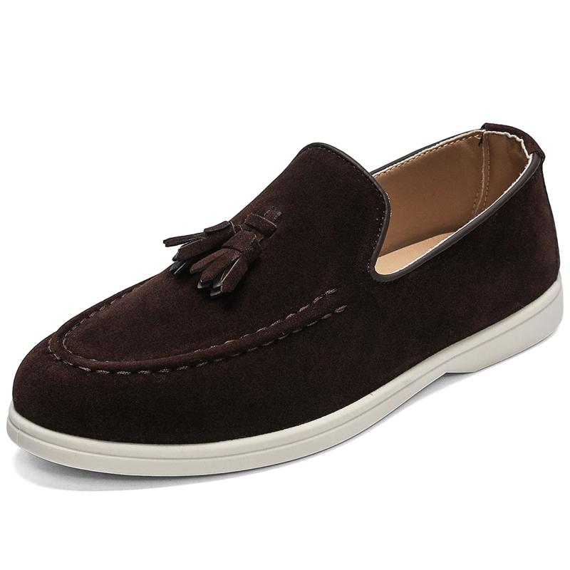 Scarpe Casual da Uomo alla Moda Pelle Scamosciata Uomo Mocassini con Nappe in Stile Classico Britannico Mocassini Uomo Flats da Guida per Esterno