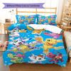 Digimon Adventure Pattern Bedding,Quilt Set Quilt Cover Pillowcase Home Birthday Gift (1 * duvet cover + 2 * pillowcase, without core)
