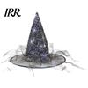 Halloween Party Accessory Witch Wizard Hat, Adult Kids Cosplay Cone Hat with Spider Pointed Web Star Decor, Gothic Costume Prop, Trick or Treat for