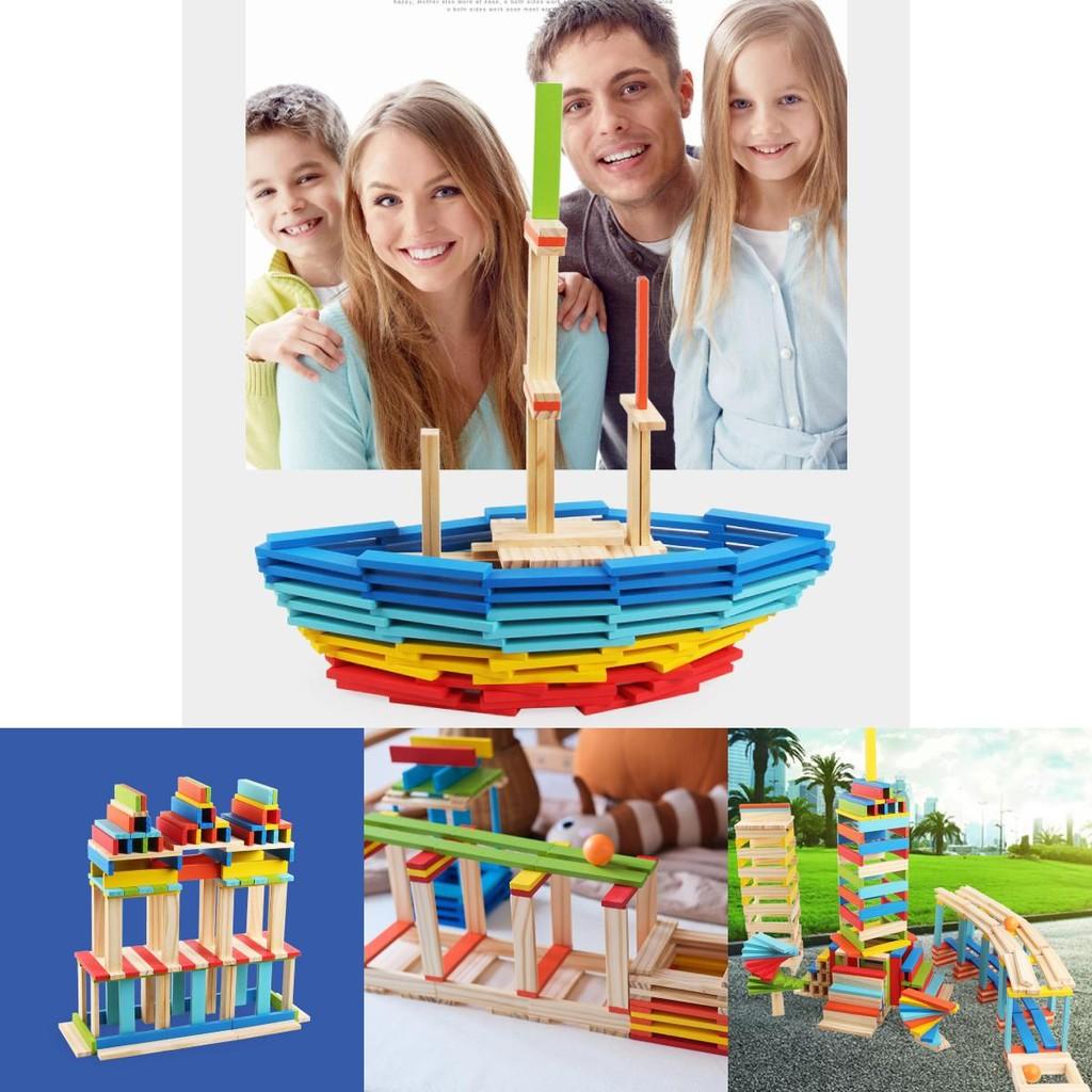 Wooden Strip Building Block Set Children Puzzle Set For Kids Ages 1 To 6