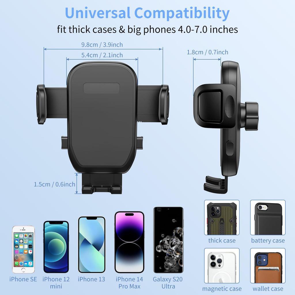 Cup Phone Mount for Car, Universal Cup Phone Cradle Holder with Long and Adjustable Neck, Friendly Compatible with Cell Phone