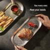 Ru Han Stainless Steel Retro Divided Oval Plate