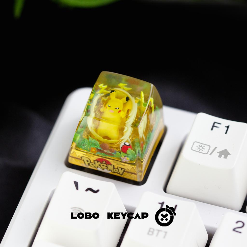 Pokemon Bulbasaur Charmander Transparent Keycap Keyboard Accessories Kawaii Anime Resin Shrink Drip Glue Keycap Oem Esc Original