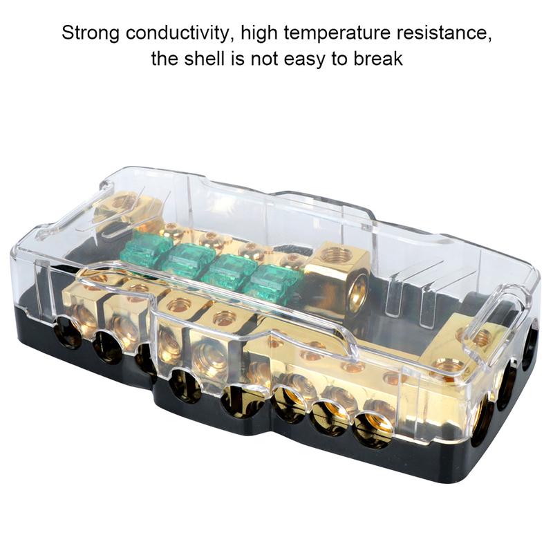 Distribution Fuses Box Block Multi-functional LED Car Audio Stereo Fuse Holder for Power Splitting 12V-24V For Car RV Camper