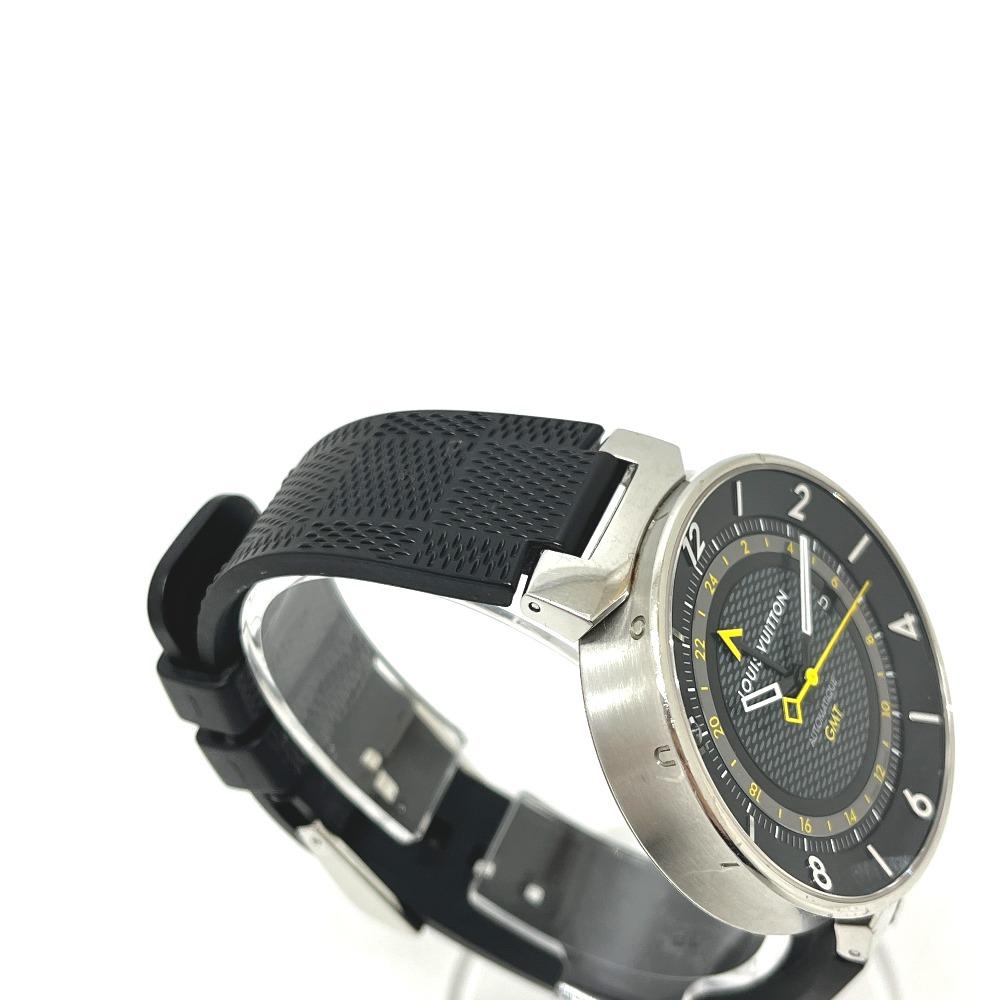 Louis Vuitton Q8D30 Tambour Moon GMT Automatic Wristwatch SS Silver