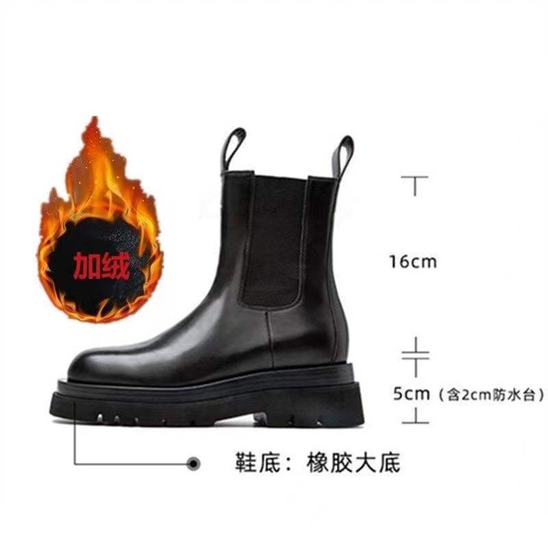 The same Martin boots women's British style spring and autumn single boots locomotive medium tube cigarette boots thick-soled Chelsea short boots