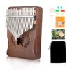 DRELD Kalimba 21-Key Thumb Piano Butterfly Wooden Portable Healing Music Beginner's Guide Tuning Hammer Storage Bag