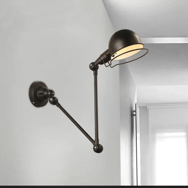 Nordic Telescopic Wall Lamp With Adjustable Long Arm Folding Lamp Living Dining Room Bedroom Study Rotatable Indoor Lighting E14