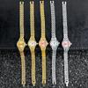 Ladies Gold Plated Watch Women Bracelet Quart Wristwatch Girl Analog Feminino Relojes Hour Luxury Watches Saati Clock