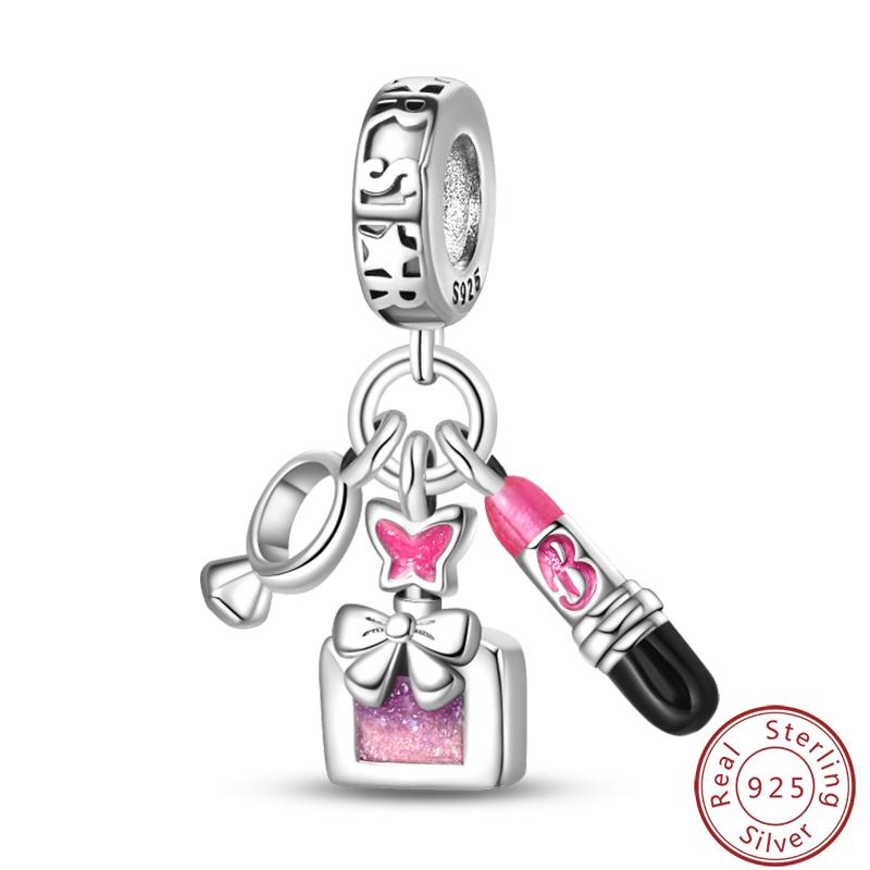 Copper Perfume Bottle High Heels Princess Dress Fashion Romantic Charms Beads 3Mm Diy Fine Jewelry Making