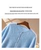 2026 Autumn/Winter Women's Long Sleeve Cashmere Wool Cardigan - Round Neck, Rolled Edge, Solid Color Flocked Sweater